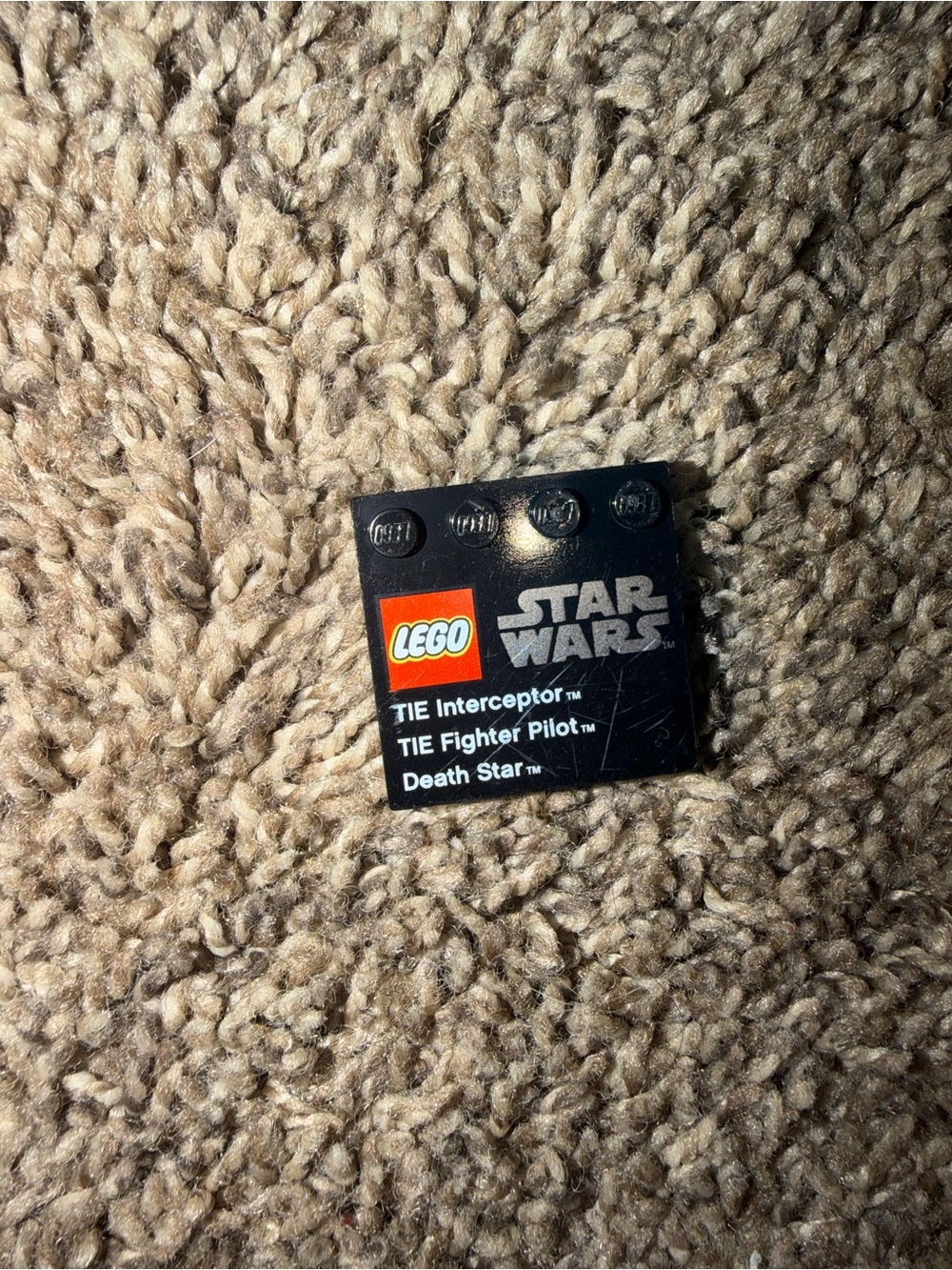 Lego Star Wars Tie Interceptor Fighter Pilot Death Star Plaque unique block